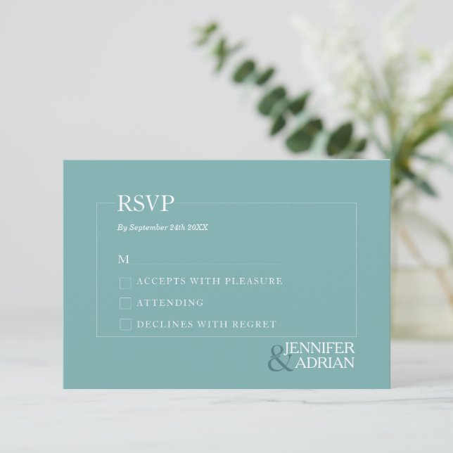Convites Placas RSVP de Casamento Minimalista (Em pé/Frente)