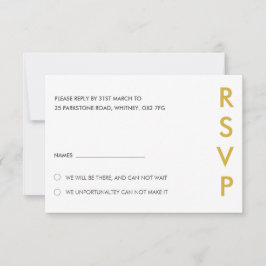 Convites Placas RSVP de Casamento Minimalista