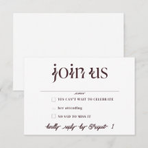 Placas RSVP de Casamento Minimalista