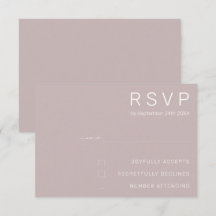 Placas RSVP de Casamento Minimalista
