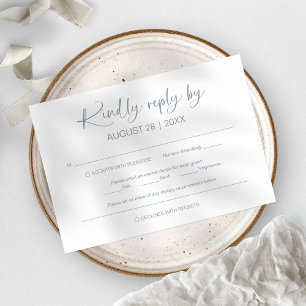 Convites Placas RSVP de Casamento Minimalista Simples