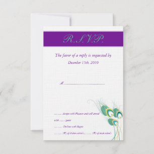 Convites Placas RSVP de Casamento Pêssego Roxo Moderno