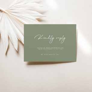 Convites Placas RSVP de Casamento Verde do Modern Sage
