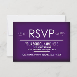 Convites Placas RSVP de Reunião Roxo Elegante