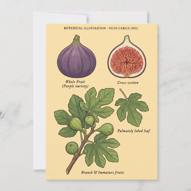 Convites Planche Botanique Figue Ficus Carica  (Frente)