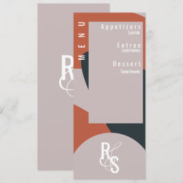 Convites Planejador de Menu Terracota Azul Casamento Orgâni