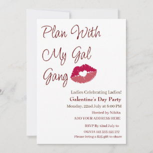 Convites Planeje com minha gangue Gal Personalizada no Dia 