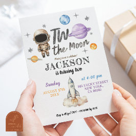 Convites Planeta Menino Moderno Minimalista Dois No Anivers