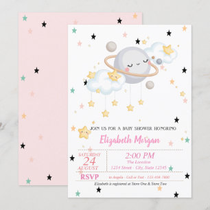 Convites Planeta,Nuvens, Estrelas,Chá de fraldas  