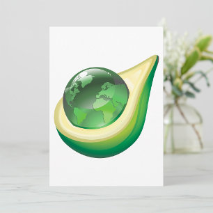 Convites Planeta Sustentável Eco Earth Avocado Globe