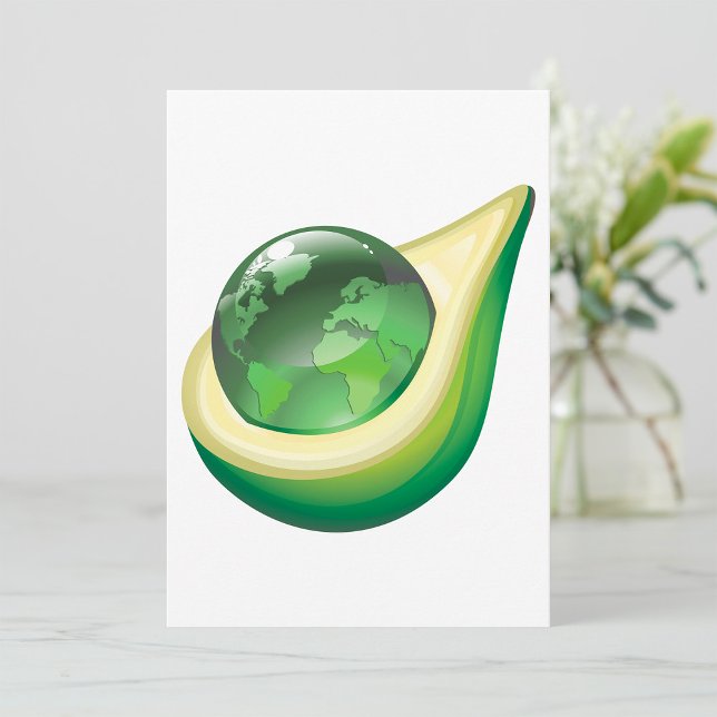 Convites Planeta Sustentável Eco Earth Avocado Globe (Criador carregado)