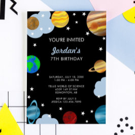 Convites Planetas Aniversário Festa de Galáxias Espaciais E