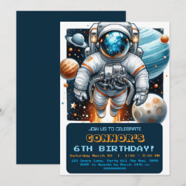 Convites Planetas de Galáxias do Astronauta do Astronauta d