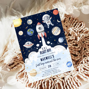 Convites Planetas do Espaço Exterior Aniversário de Menino