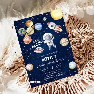 Convites Planetas do Espaço Exterior Aniversário de Menino 
