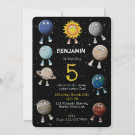 Convites Planetas e o Aniversário de criança do sistema sol