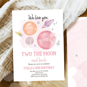 Convites Planetas Espaciais Exteriores Dois O Aniversário D