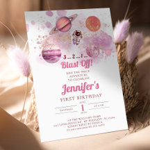 Planetas Rosa do Espaço Exterior Garota Primeiro A