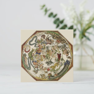 Convites Planisfério Celeste Antigo Mapa por Peter Apian