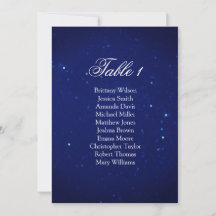 Plano de assentos de casamento azul. Plano de mesa