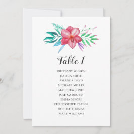Convites Plano de assentos de casamento de flores tropicais