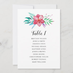 Convites Plano de assentos de casamento de flores tropicais