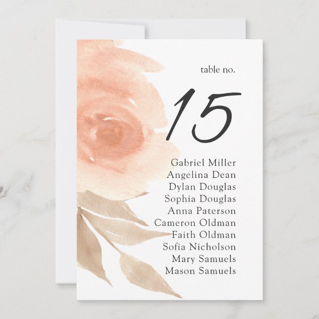 Convites Plano de assentos de casamento no jardim. Plano de (Frente)