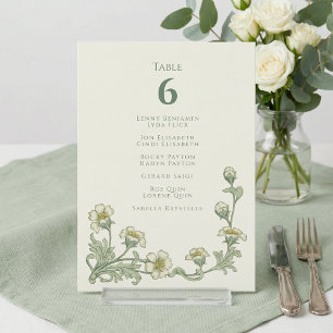 Convites Plano de assentos de mesa estilo floral verde vint