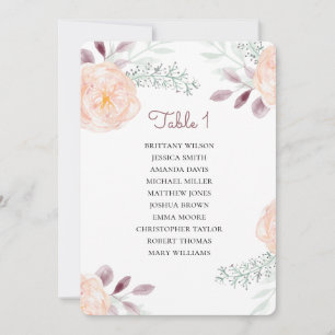 Convites Plano de casamento floral com flores de pêssego. M