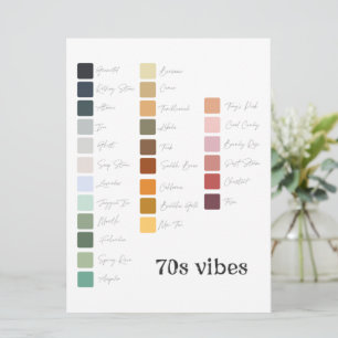 Convites Plano de Cores para Planejamento de Casamento Retr