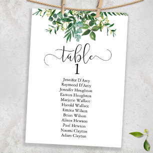 Convites Plano de mesa de casamento do Chic Greenery, fonte