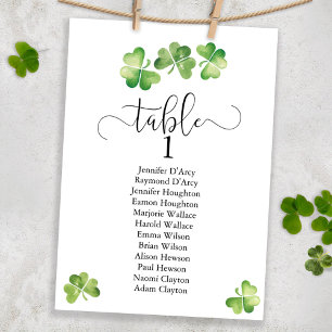 Convites Plano de mesa de casamento irlandês do shamrock, c