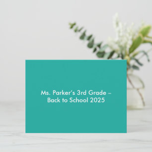 Convites Plano Fundo Verde-Água – Textura de Volta às Aulas