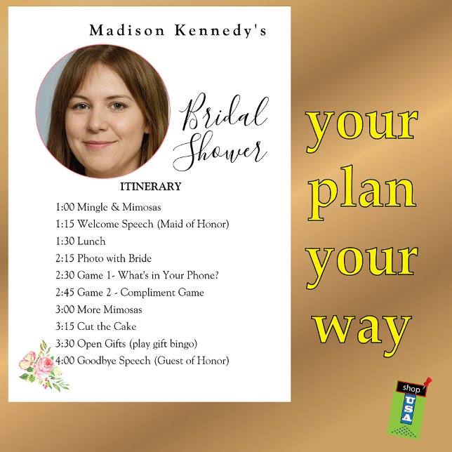 Convites Plano Itinerário do chá de panela 🎀 Primavera de  (Criador carregado)