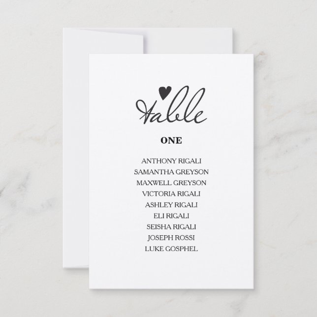 Convites Plano Rustic Wedding Individual Mesa Seating Plan (Frente)