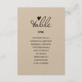 Convites Plano Rustic Wedding Individual Mesa Seating Plan