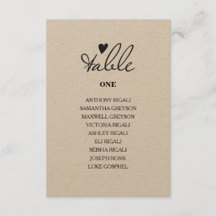 Convites Plano Rustic Wedding Individual Mesa Seating Plan