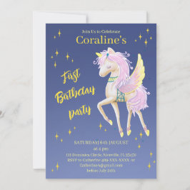 Convites planos Cartões de primeiro aniversário co