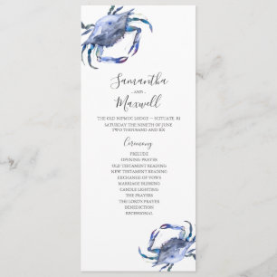 Convites Planos de Casamento de Praia Caranguejo Aquarela