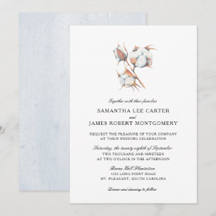 Convites Planta   da cápsula do algodão da aguarela que