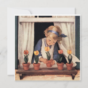 Convites Plantando Tulipas por Jessie Willcox Smith