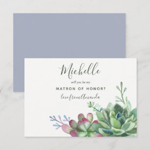 Convites Plantas suculentas Você Será Minha Dama de Honra