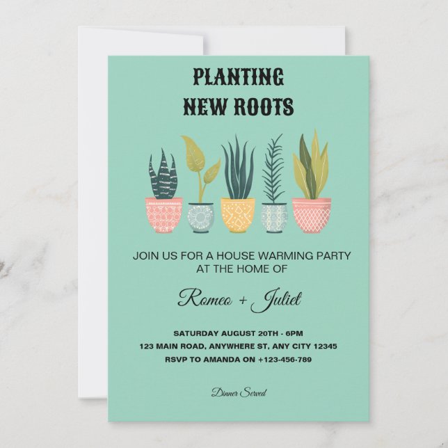 Convites Planting New Roots Homewarming Invitation (Frente)