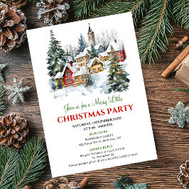 Convites Playful cozy Christmas scene festive party invites