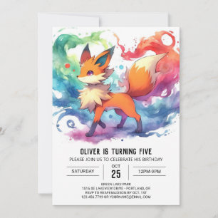 Convites Playful Fox Birthday