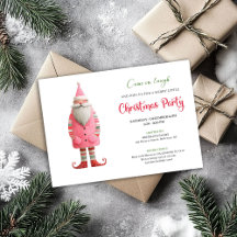 Playful Funny Santa Editable Holiday Party Invites