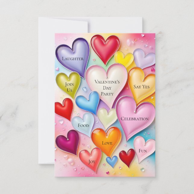 Convites Playful Hearts (Frente)