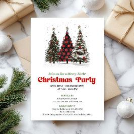 Convites Playful leopard Christmas tree editable invitation