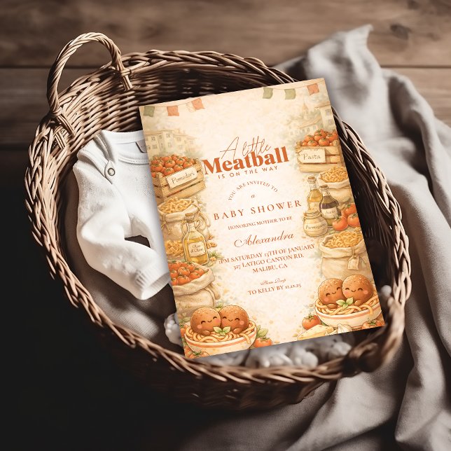 Convites Playful Little Meatball Baby Shower (Criador carregado)