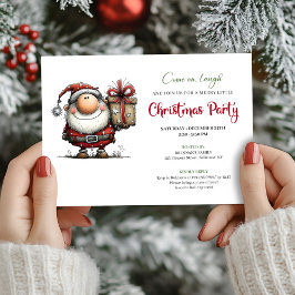 Convites Playful Minimalist Santa Christmas Party Invites
